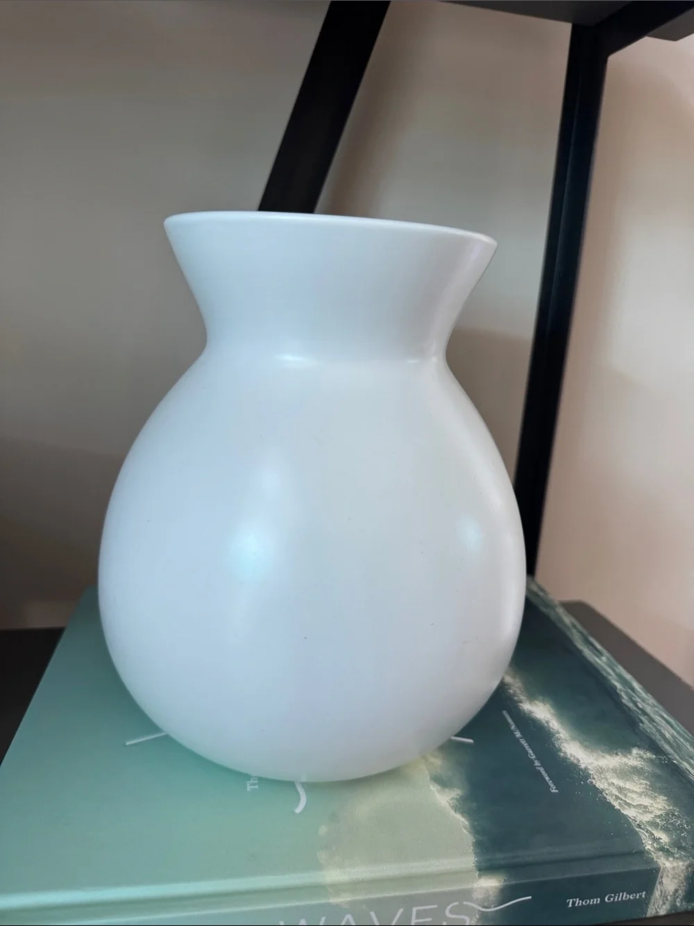 White Ceramic Round Vase Home Accents